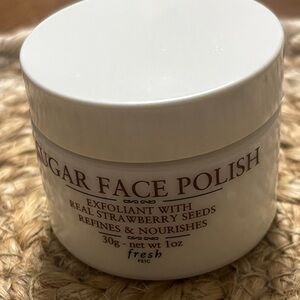 Fresh Sugar Face Polish Exfoliant with real Strawberry seeds.
